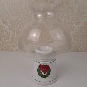 Osram Sylvania Christmas Tealight Votive Candle Holder Glass Lamp Wreath IOB